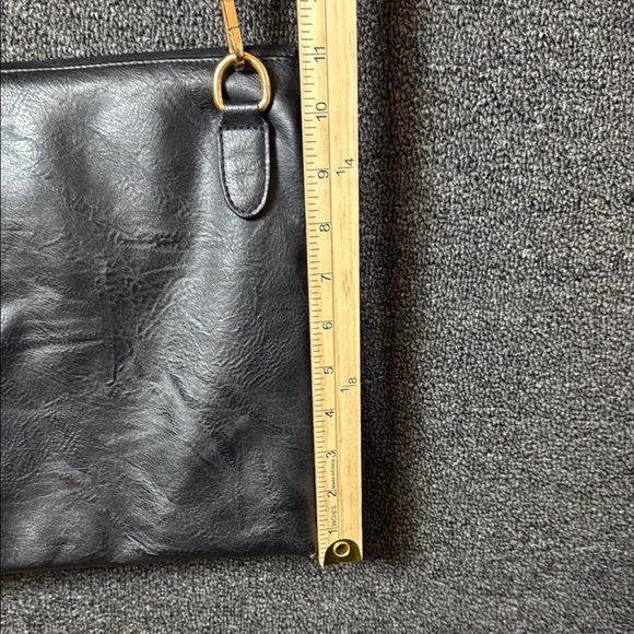 Thomas and Lee Black Leather Crossbody Bag With Guitar Strap - Picture 11 of 11